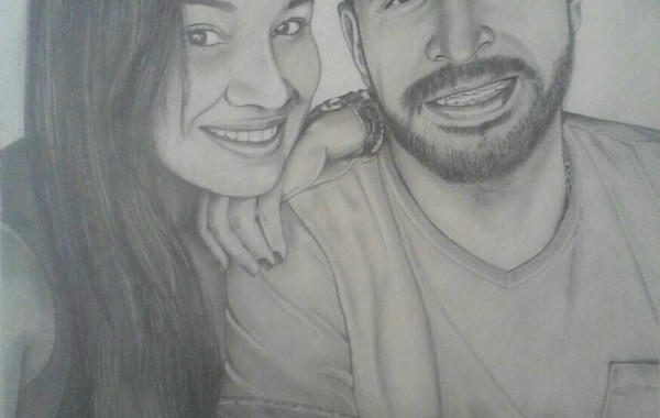 Casal. Desenho 84x64cm