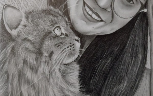 Moça com gato